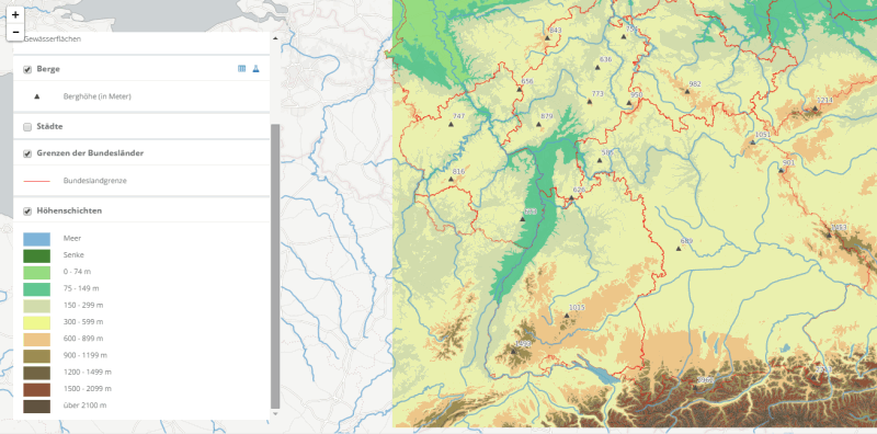 Diercke WebGIS Kartendienst - Deutschland Topographie
