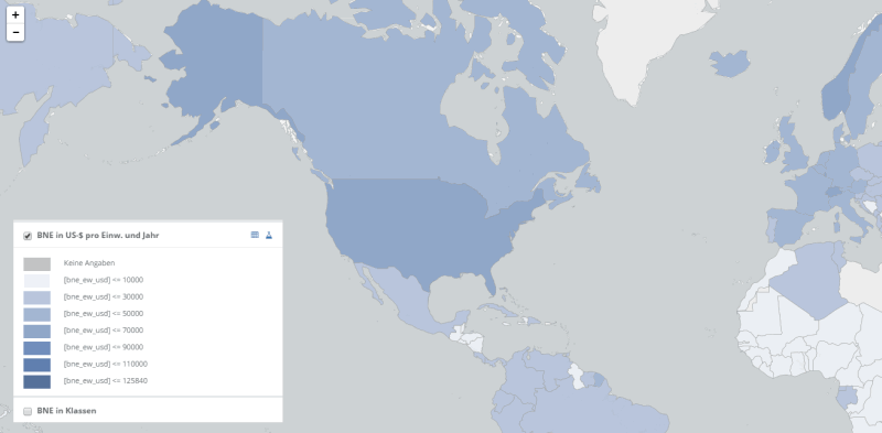 Diercke WebGIS Kartendienst - Bruttonationaleinkommen der Länder der Erde