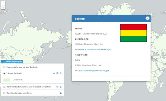 Diercke WebGIS Kartendienst - Kontinente, Länder und Flaggen der Erde