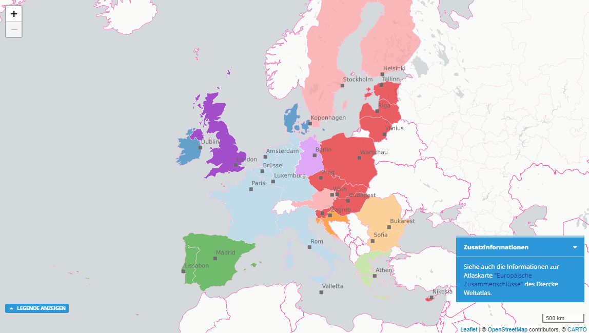 Diercke WebGIS Kartendienst - Mitgliedstaaten der EU und Beitrittsjahr